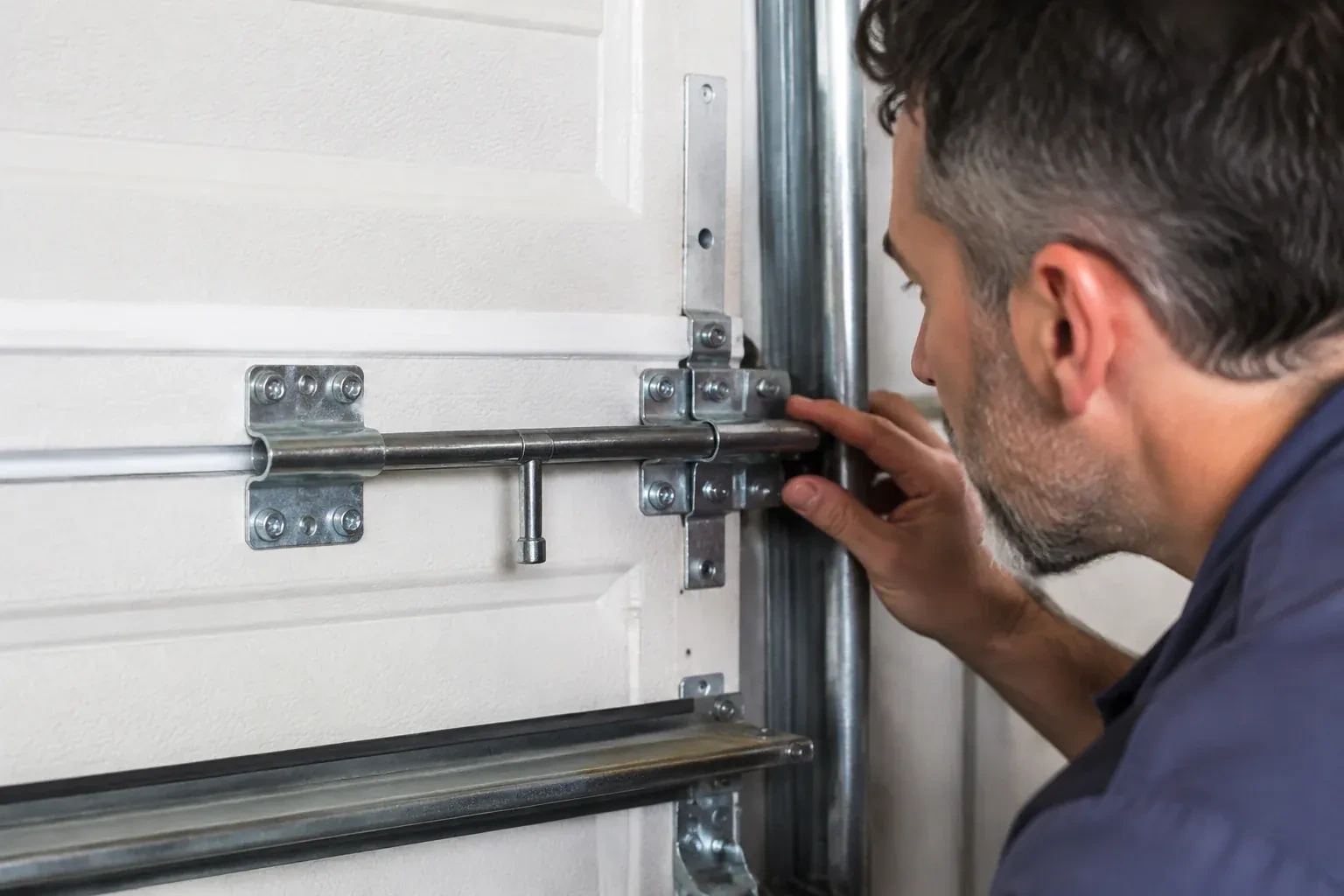 Illustrative garage doors scene; not an actual job — Garage Door Manual Lock Repair, Barrie