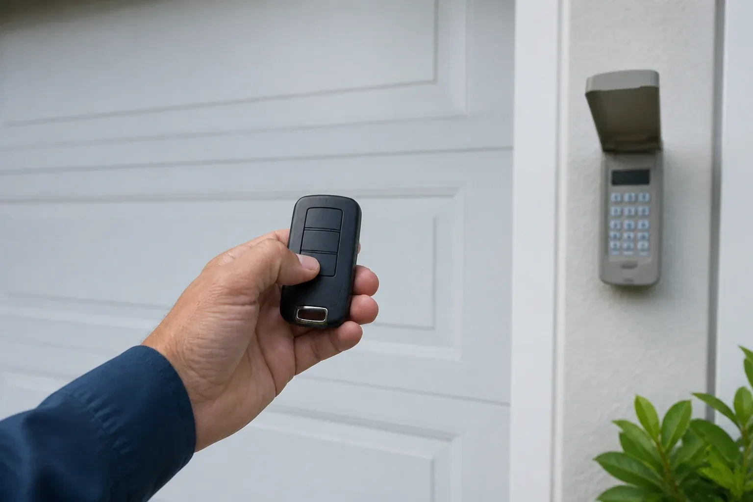 Illustrative garage doors scene; not an actual job — Garage Door Remote and Keypad Programming, Barrie